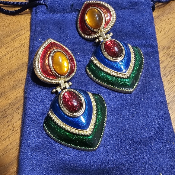 Zara multicolored clip on earrings - Picture 2 of 6